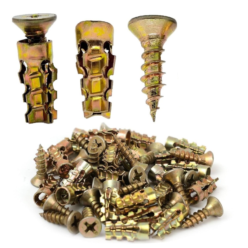 Drywall Anchor Screw - 50/100 unidades de tornillos de expansión