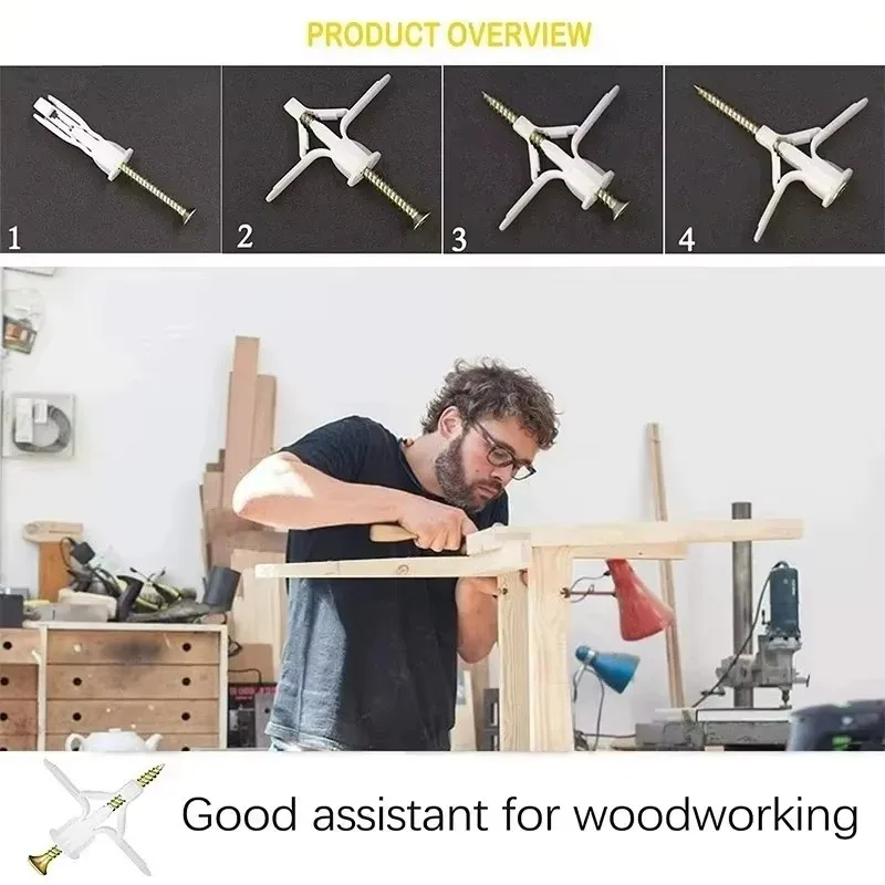 50 Piezas de Clavijas para Pla - Drywall Anchor Screw reseña y precio