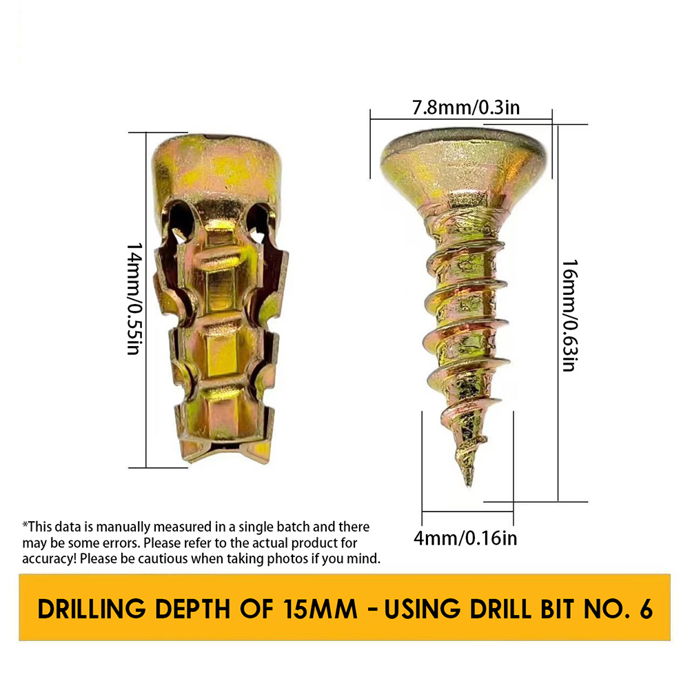 Tornillos de reparacin de rosc - Drywall Anchor Screw reseña y precio